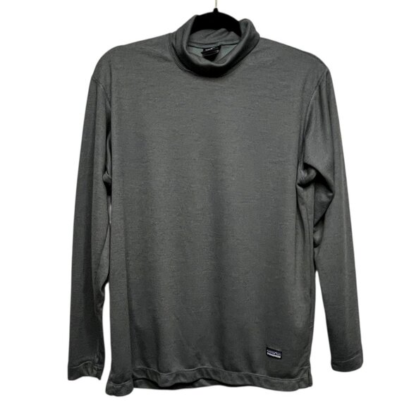 Vintage Patagonia Capilene Men's M Gray Long Sleeve Turtleneck Base Layer USA - Picture 1 of 7